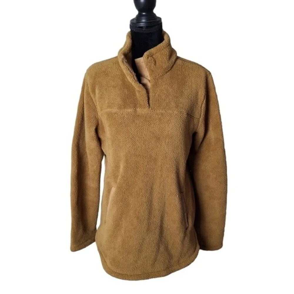 Thread & Supply Womens Fleece Quarter Button-Up Pullover‎ Size Large
